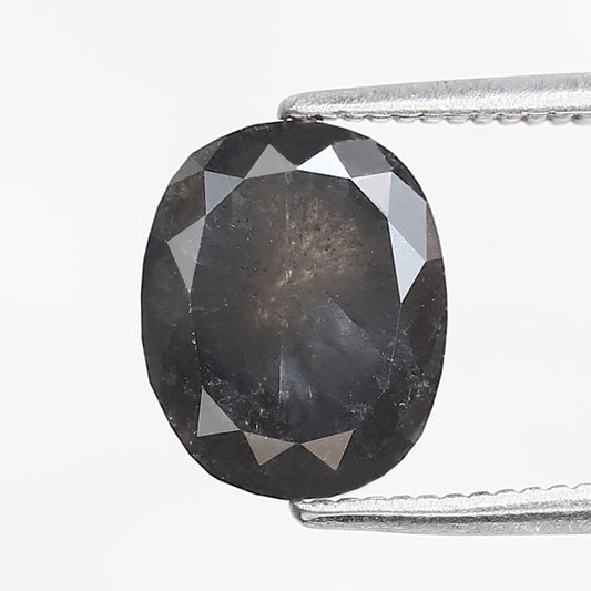 2.64 CT Oval Shape Gray Black Loose Diamond, Natural 9.30 mm Ethical Salt and Pepper Diamond For Engagement Ring