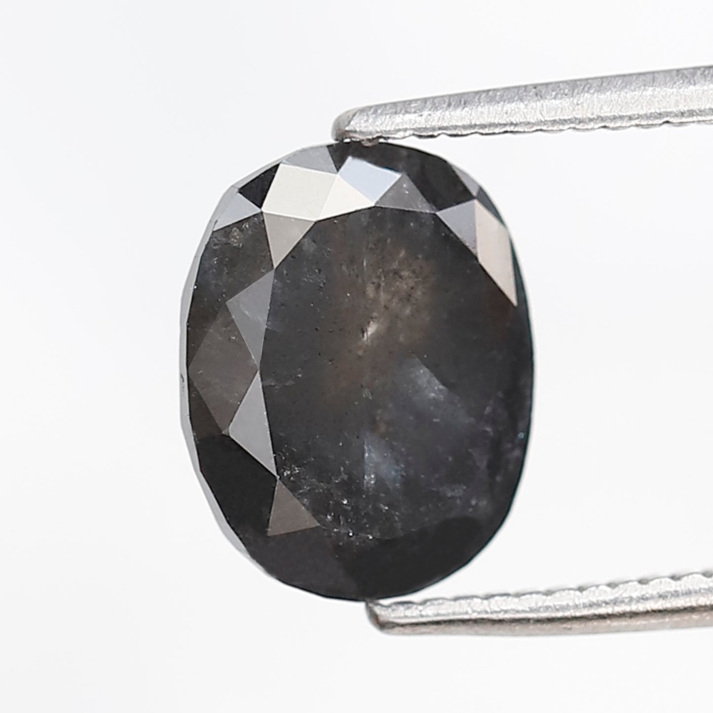 2.64 CT Oval Shape Gray Black Loose Diamond, Natural 9.30 mm Ethical Salt and Pepper Diamond For Engagement Ring
