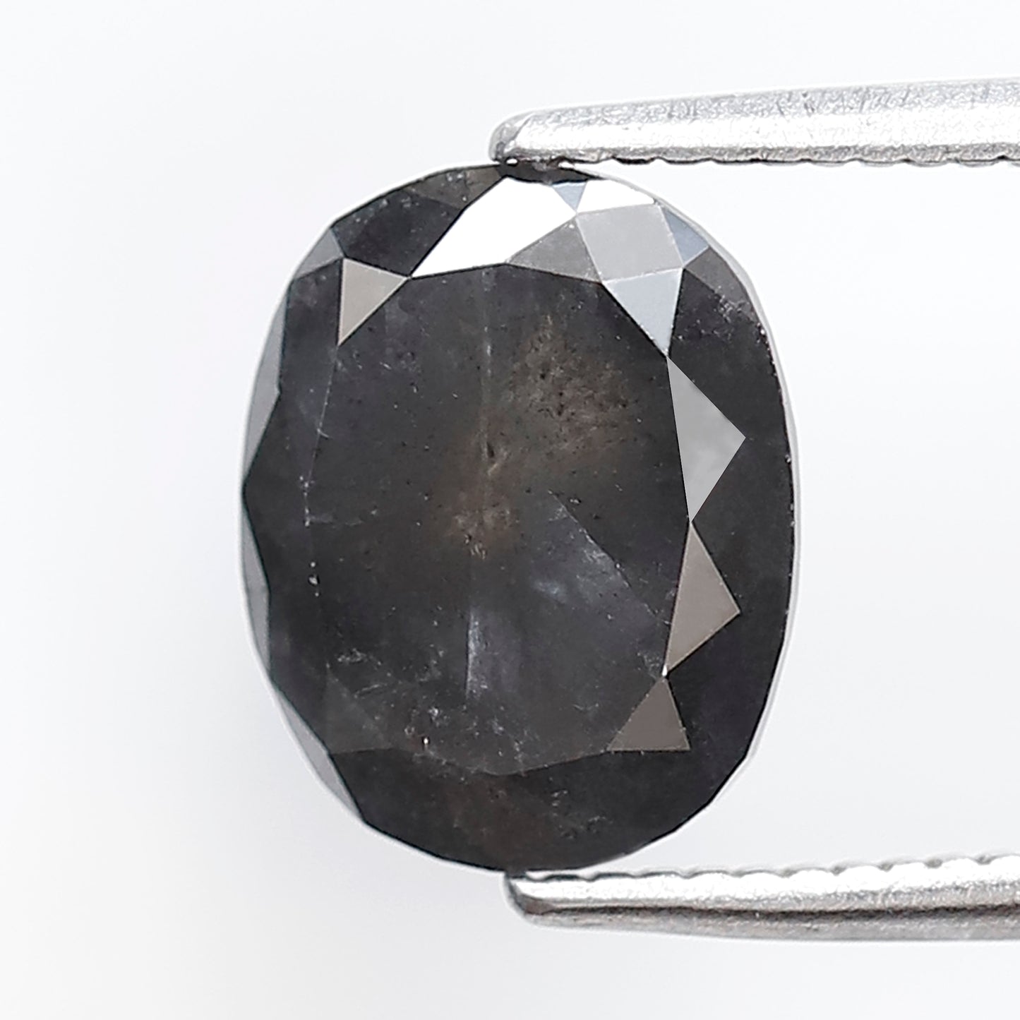 2.64 CT Oval Shape Gray Black Loose Diamond, Natural 9.30 mm Ethical Salt and Pepper Diamond For Engagement Ring
