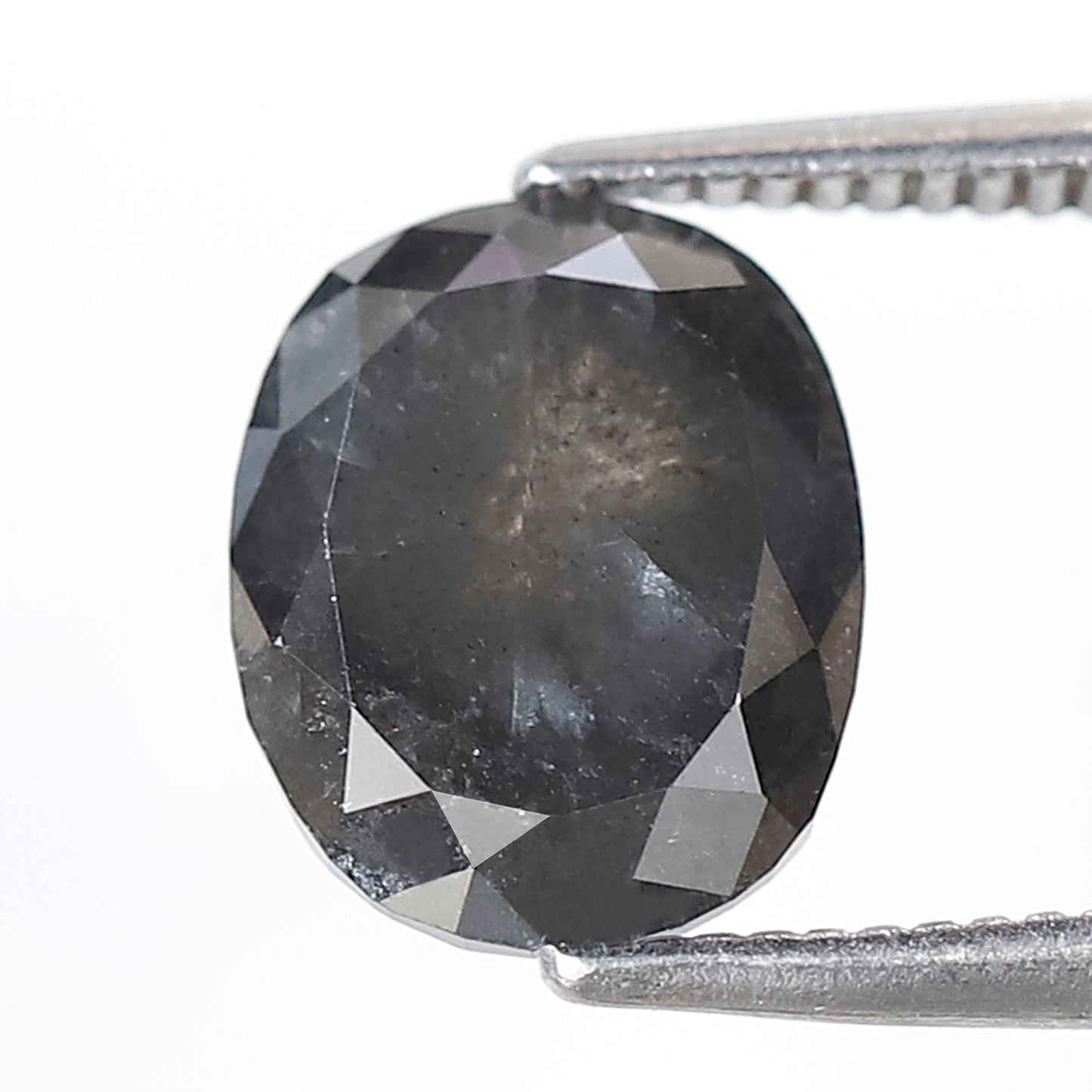 2.64 CT Oval Shape Gray Black Loose Diamond, Natural 9.30 mm Ethical Salt and Pepper Diamond For Engagement Ring