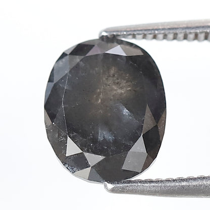 2.64 CT Oval Shape Gray Black Loose Diamond, Natural 9.30 mm Ethical Salt and Pepper Diamond For Engagement Ring