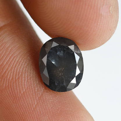 2.64 CT Oval Shape Gray Black Loose Diamond, Natural 9.30 mm Ethical Salt and Pepper Diamond For Engagement Ring