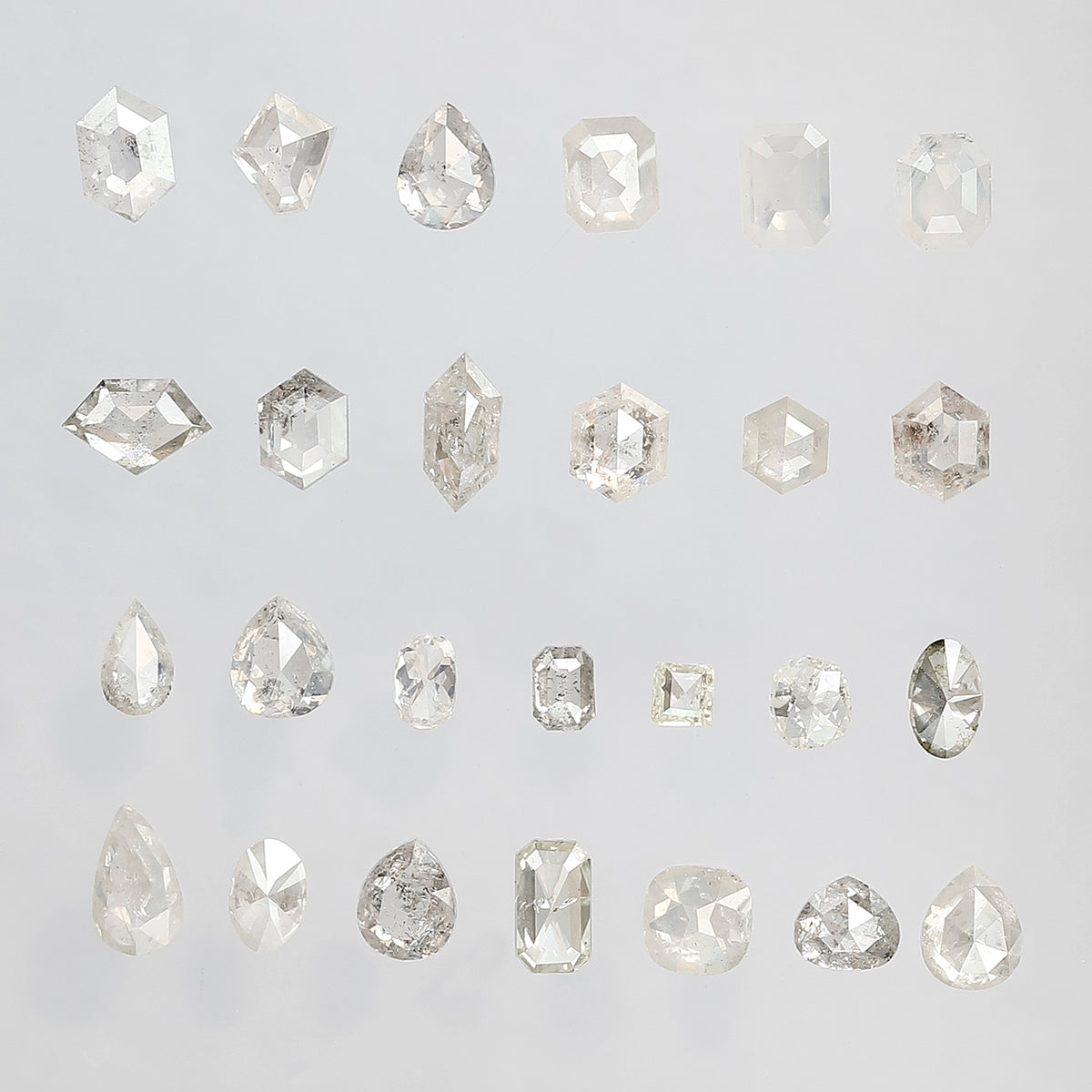 5.05 CT, 26 Pcs Misty White Rustic Diamond Lot | Natural Mix Shape Earth Mined Loose Diamonds for Custom Jewelry