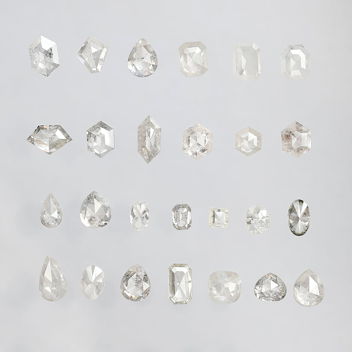 5.05 CT, 26 Pcs Misty White Rustic Diamond Lot | Natural Mix Shape Earth Mined Loose Diamonds for Custom Jewelry