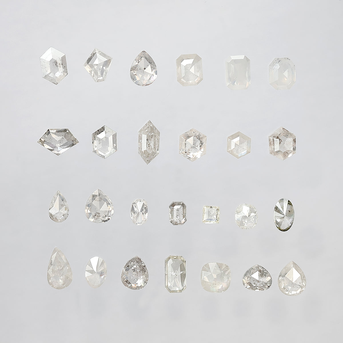 5.05 CT, 26 Pcs Misty White Rustic Diamond Lot | Natural Mix Shape Earth Mined Loose Diamonds for Custom Jewelry