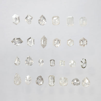 5.05 CT, 26 Pcs Misty White Rustic Diamond Lot | Natural Mix Shape Earth Mined Loose Diamonds for Custom Jewelry