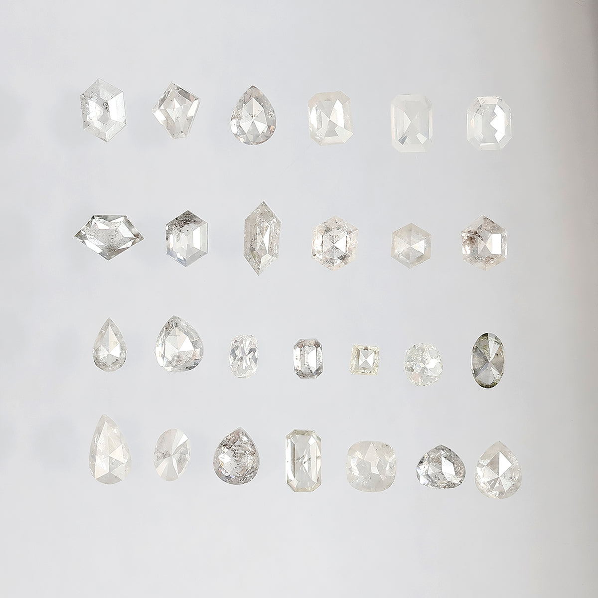 5.05 CT, 26 Pcs Misty White Rustic Diamond Lot | Natural Mix Shape Earth Mined Loose Diamonds for Custom Jewelry
