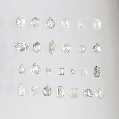 5.05 CT, 26 Pcs Misty White Rustic Diamond Lot | Natural Mix Shape Earth Mined Loose Diamonds for Custom Jewelry