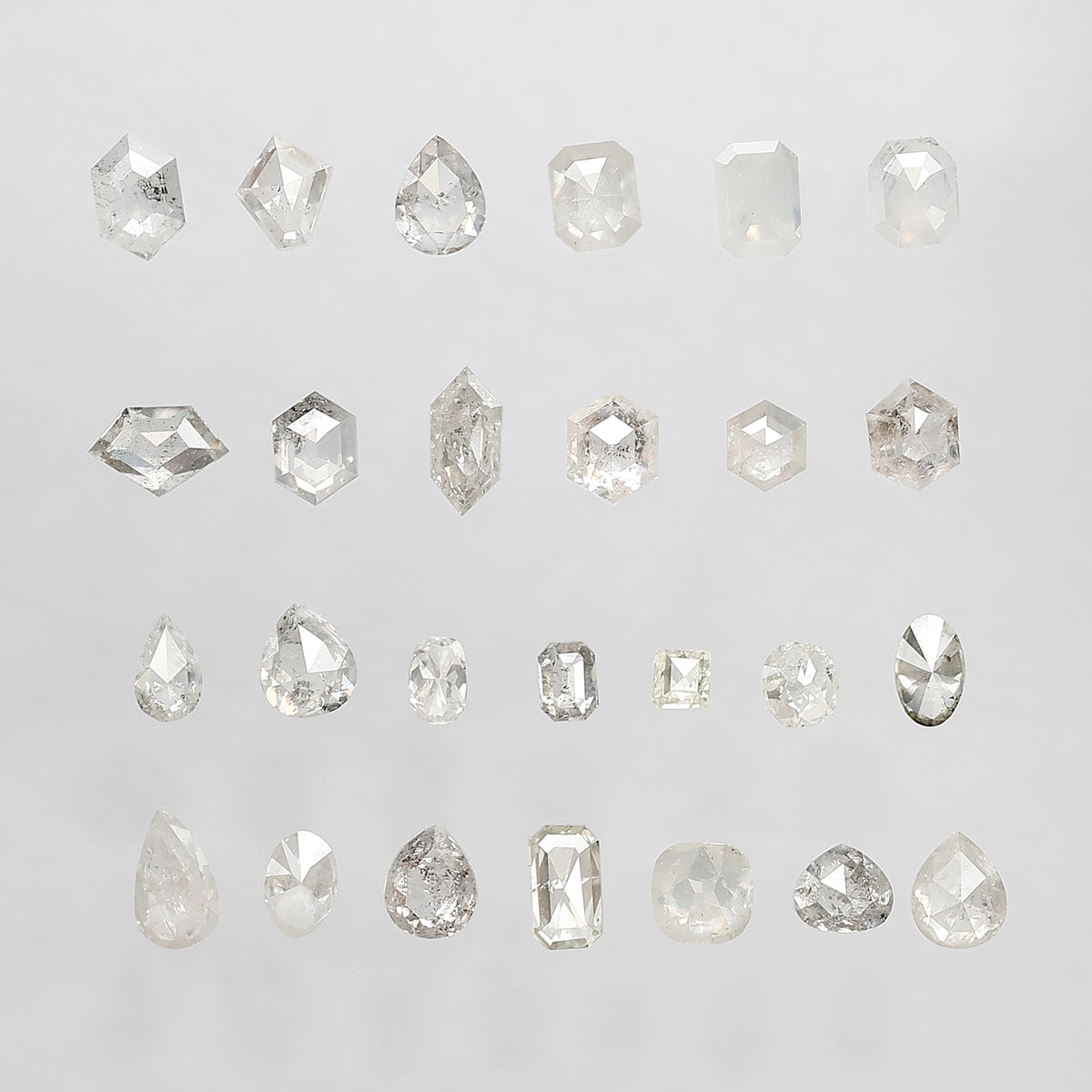 5.05 CT, 26 Pcs Misty White Rustic Diamond Lot | Natural Mix Shape Earth Mined Loose Diamonds for Custom Jewelry