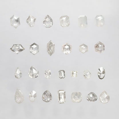 5.05 CT, 26 Pcs Misty White Rustic Diamond Lot | Natural Mix Shape Earth Mined Loose Diamonds for Custom Jewelry