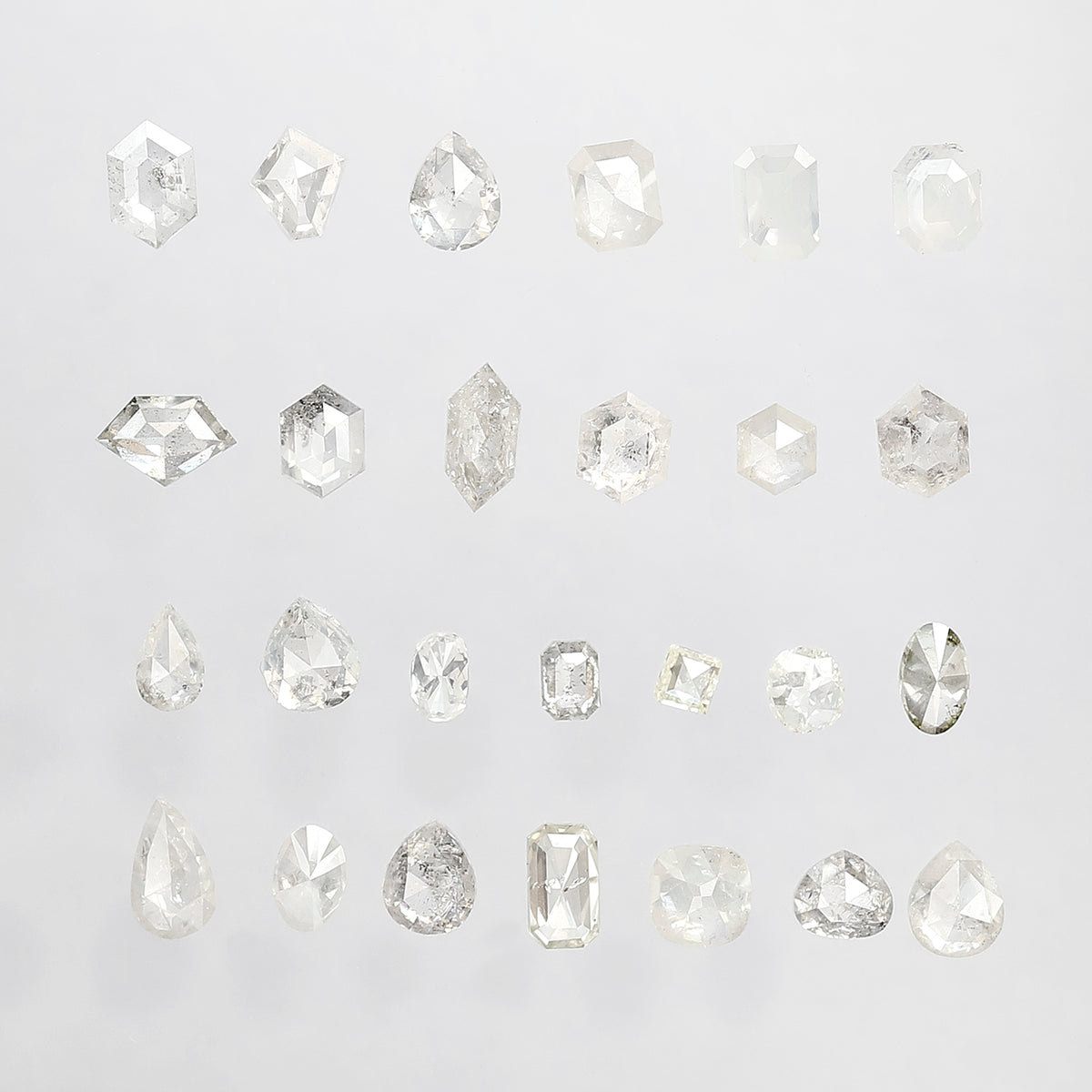 5.05 CT, 26 Pcs Misty White Rustic Diamond Lot | Natural Mix Shape Earth Mined Loose Diamonds for Custom Jewelry