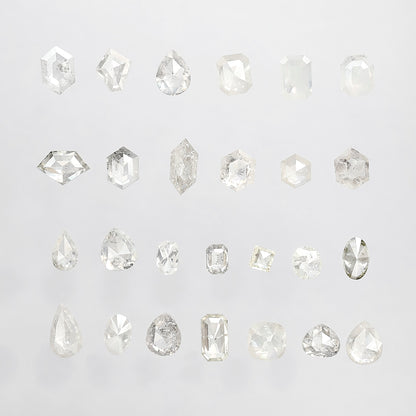5.05 CT, 26 Pcs Misty White Rustic Diamond Lot | Natural Mix Shape Earth Mined Loose Diamonds for Custom Jewelry