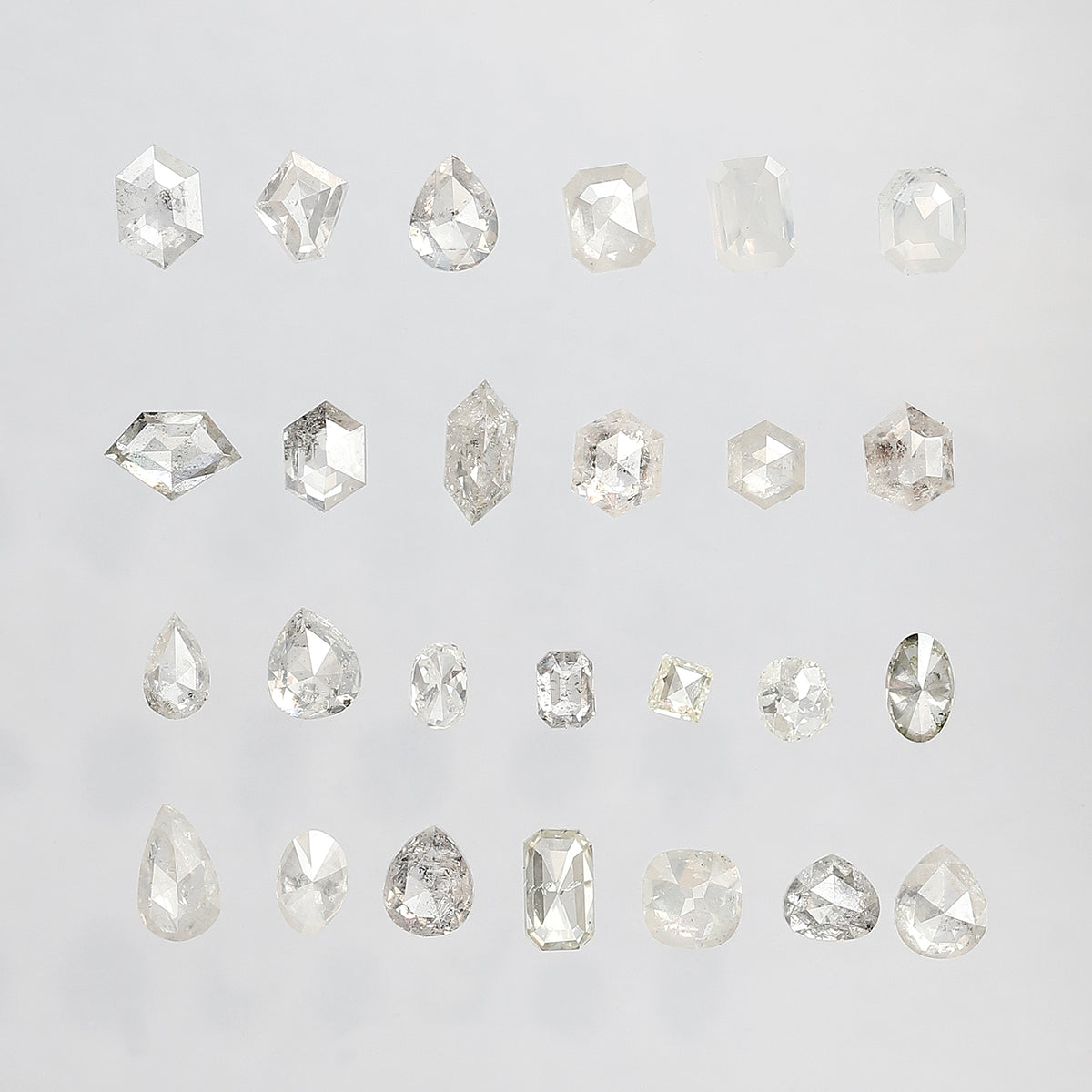 5.05 CT, 26 Pcs Misty White Rustic Diamond Lot | Natural Mix Shape Earth Mined Loose Diamonds for Custom Jewelry