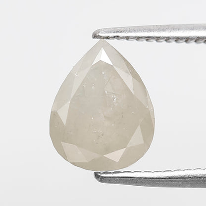 1.99 CT Milky Gray Pear Shape Loose Diamond, 8.50 mm Natural Salt and Pepper Ethical Diamond For Engagement Ring