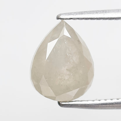 1.99 CT Milky Gray Pear Shape Loose Diamond, 8.50 mm Natural Salt and Pepper Ethical Diamond For Engagement Ring