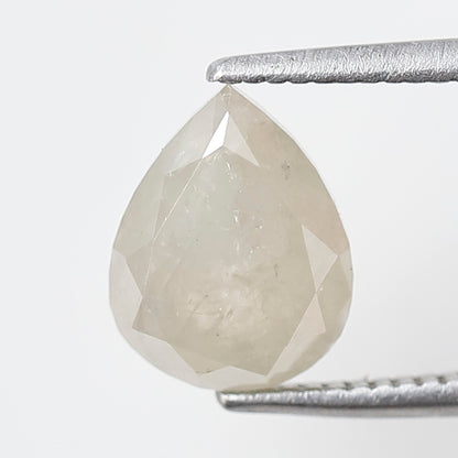 1.99 CT Milky Gray Pear Shape Loose Diamond, 8.50 mm Natural Salt and Pepper Ethical Diamond For Engagement Ring