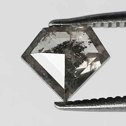 0.97 CT Translucent Salt and Pepper Diamond, Natural Diamond Cut Loose Diamond, 6.00 x 7.00 MM Earth Mined Diamond for Ring or Pendant