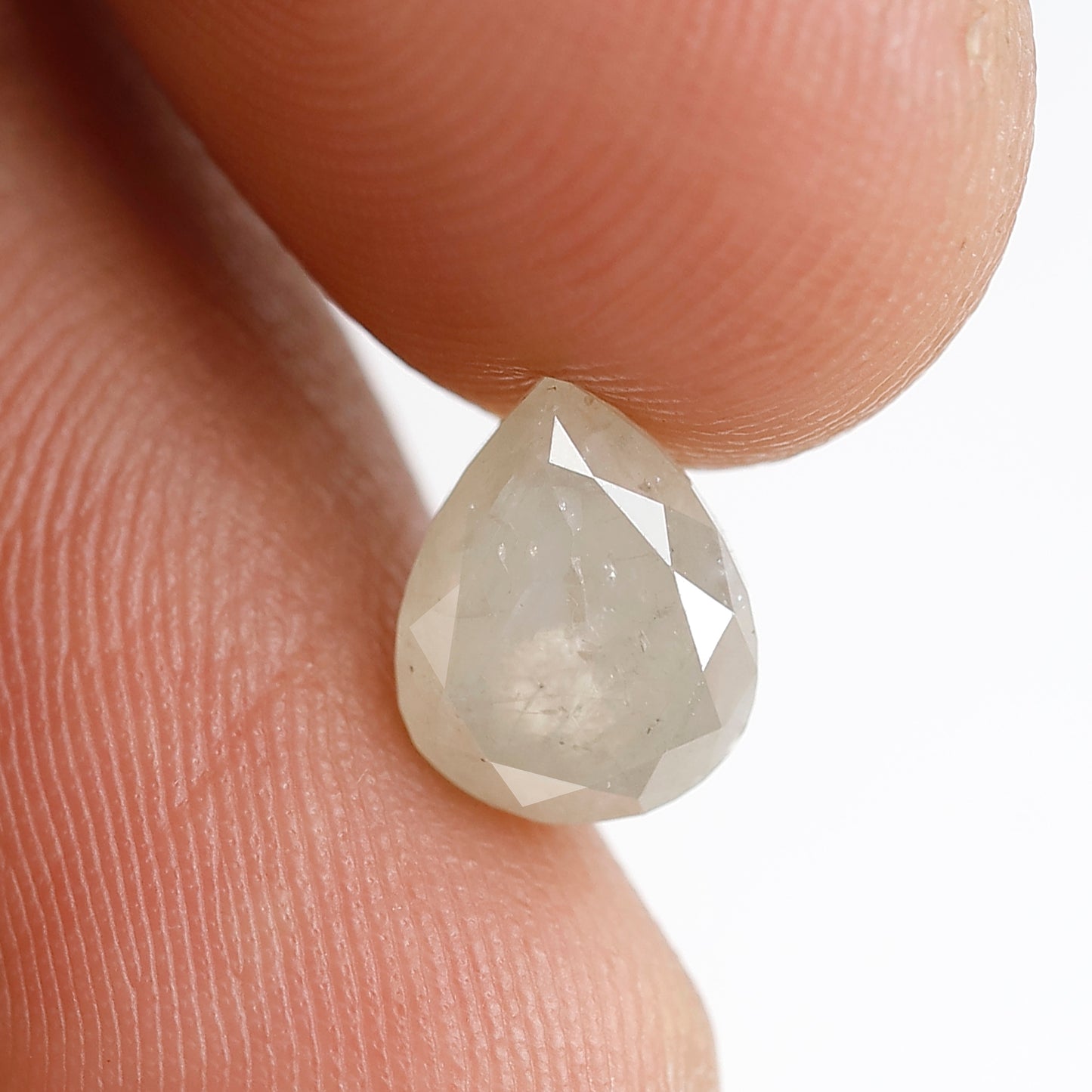 1.99 CT Milky Gray Pear Shape Loose Diamond, 8.50 mm Natural Salt and Pepper Ethical Diamond For Engagement Ring