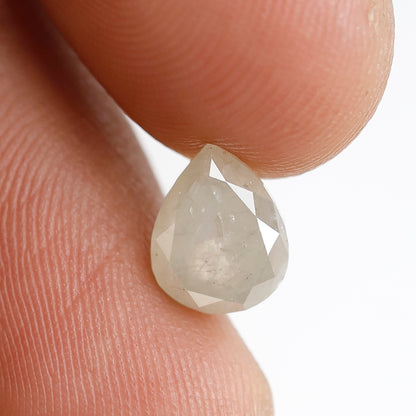 1.99 CT Milky Gray Pear Shape Loose Diamond, 8.50 mm Natural Salt and Pepper Ethical Diamond For Engagement Ring