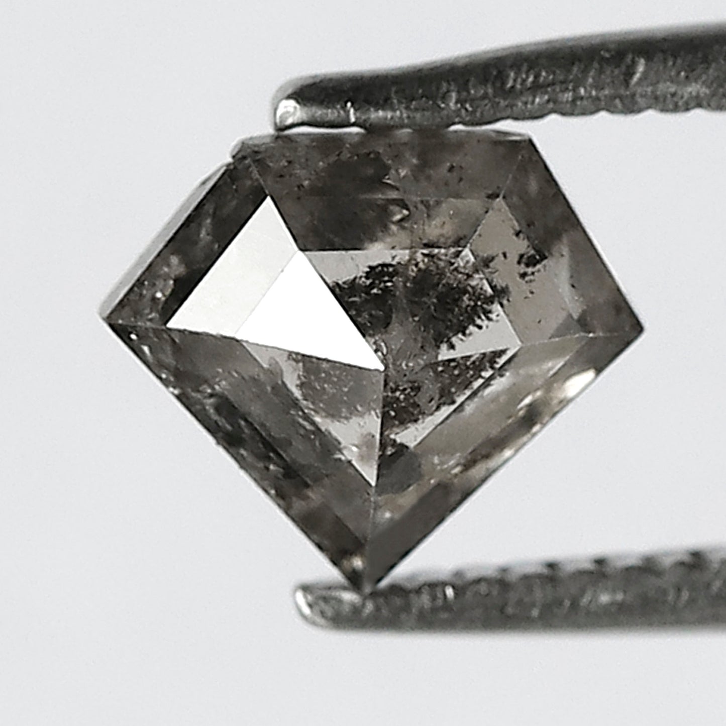 0.97 CT Translucent Salt and Pepper Diamond, Natural Diamond Cut Loose Diamond, 6.00 x 7.00 MM Earth Mined Diamond for Ring or Pendant