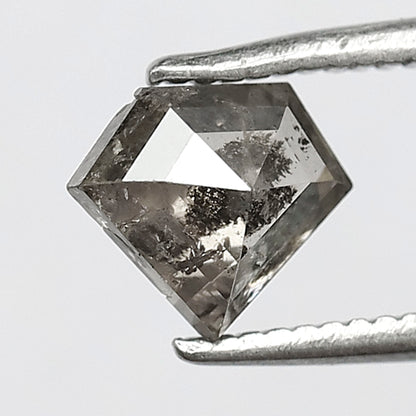 0.97 CT Translucent Salt and Pepper Diamond, Natural Diamond Cut Loose Diamond, 6.00 x 7.00 MM Earth Mined Diamond for Ring or Pendant