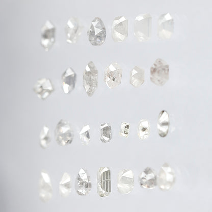 5.05 CT, 26 Pcs Misty White Rustic Diamond Lot | Natural Mix Shape Earth Mined Loose Diamonds for Custom Jewelry