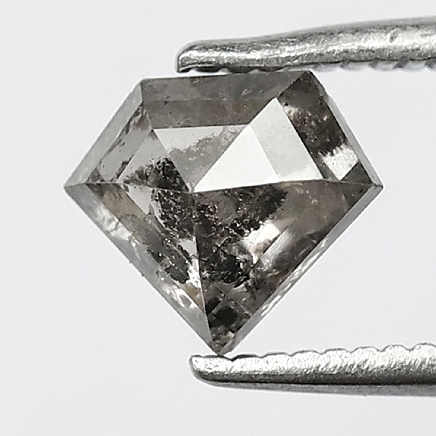0.97 CT Translucent Salt and Pepper Diamond, Natural Diamond Cut Loose Diamond, 6.00 x 7.00 MM Earth Mined Diamond for Ring or Pendant