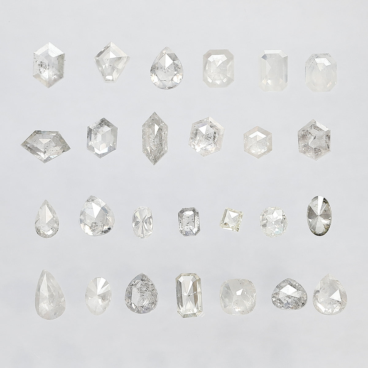 5.05 CT, 26 Pcs Misty White Rustic Diamond Lot | Natural Mix Shape Earth Mined Loose Diamonds for Custom Jewelry