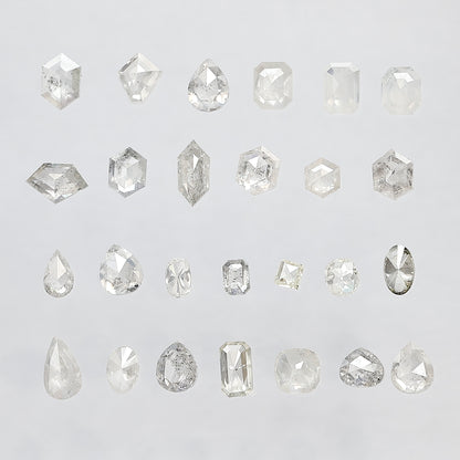 5.05 CT, 26 Pcs Misty White Rustic Diamond Lot | Natural Mix Shape Earth Mined Loose Diamonds for Custom Jewelry