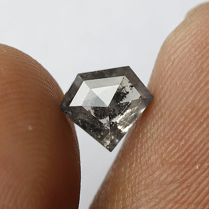 0.97 CT Translucent Salt and Pepper Diamond, Natural Diamond Cut Loose Diamond, 6.00 x 7.00 MM Earth Mined Diamond for Ring or Pendant