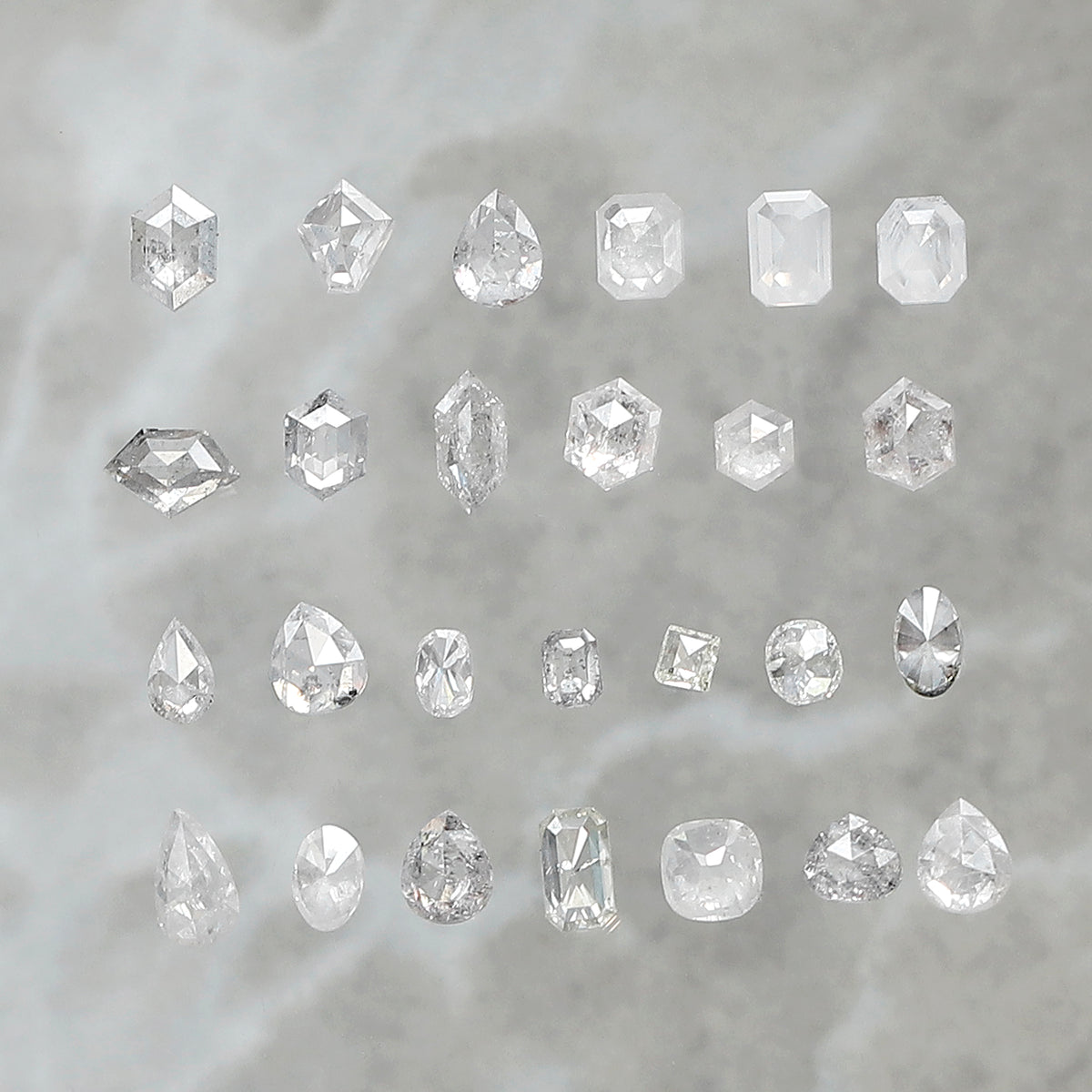 5.05 CT, 26 Pcs Misty White Rustic Diamond Lot | Natural Mix Shape Earth Mined Loose Diamonds for Custom Jewelry
