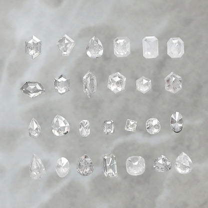 5.05 CT, 26 Pcs Misty White Rustic Diamond Lot | Natural Mix Shape Earth Mined Loose Diamonds for Custom Jewelry