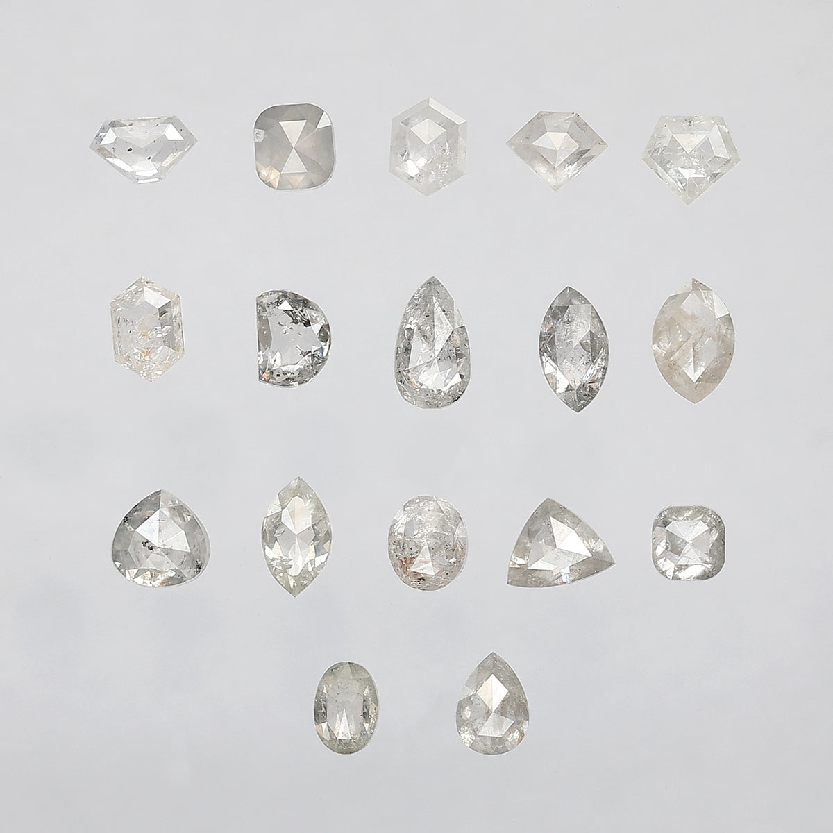 5.09 CT Mix Shape Rustic Diamond Lot – Natural Loose Misty White Diamonds 3.50 mm to 6.00 mm for Jewelry Making & Rings