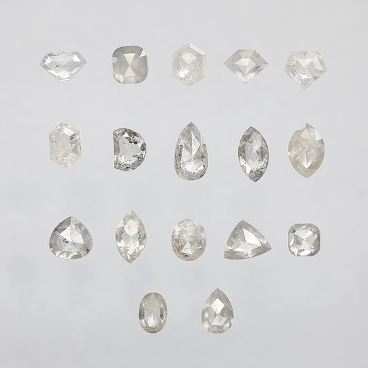 5.09 CT Mix Shape Rustic Diamond Lot – Natural Loose Misty White Diamonds 3.50 mm to 6.00 mm for Jewelry Making & Rings