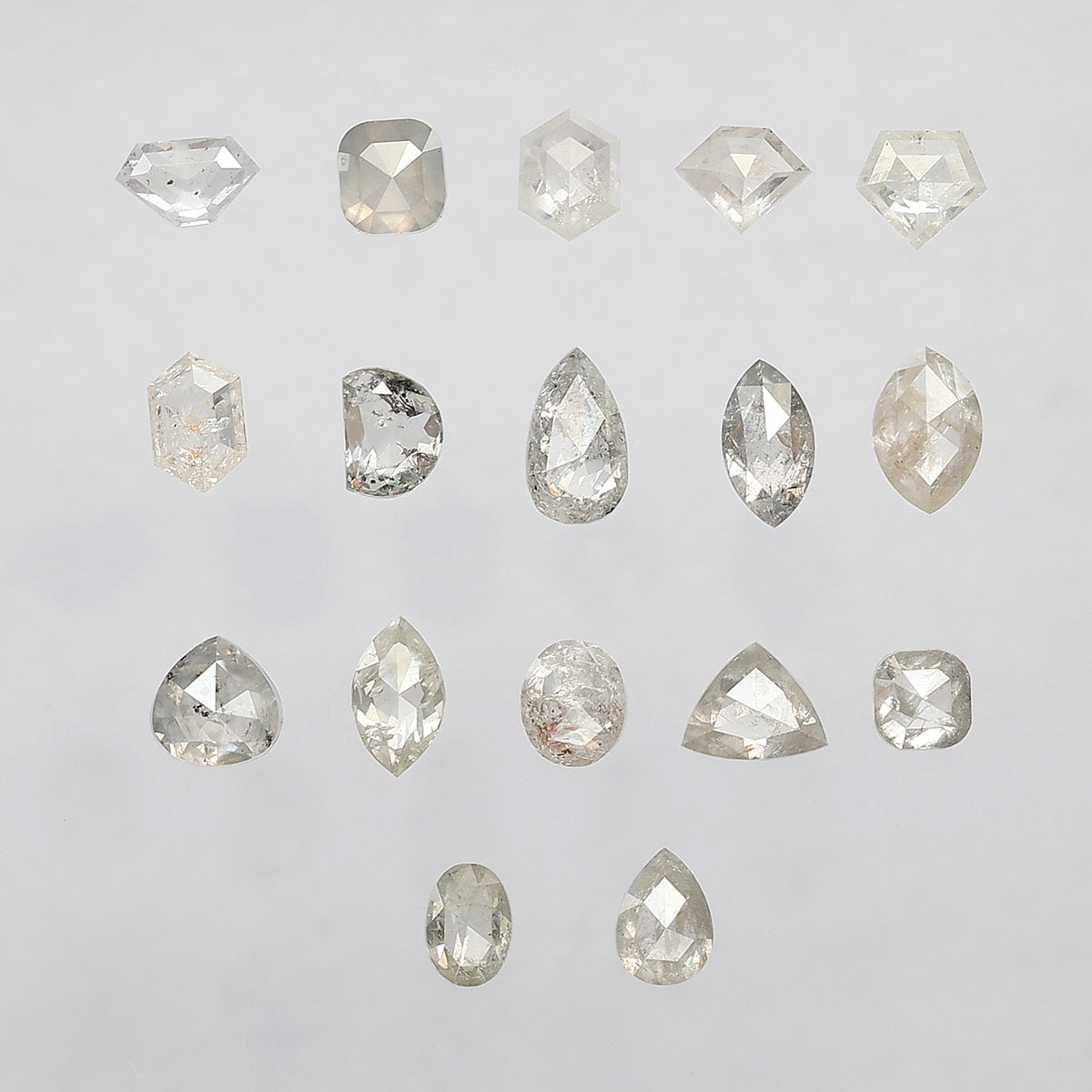 5.09 CT Mix Shape Rustic Diamond Lot – Natural Loose Misty White Diamonds 3.50 mm to 6.00 mm for Jewelry Making & Rings