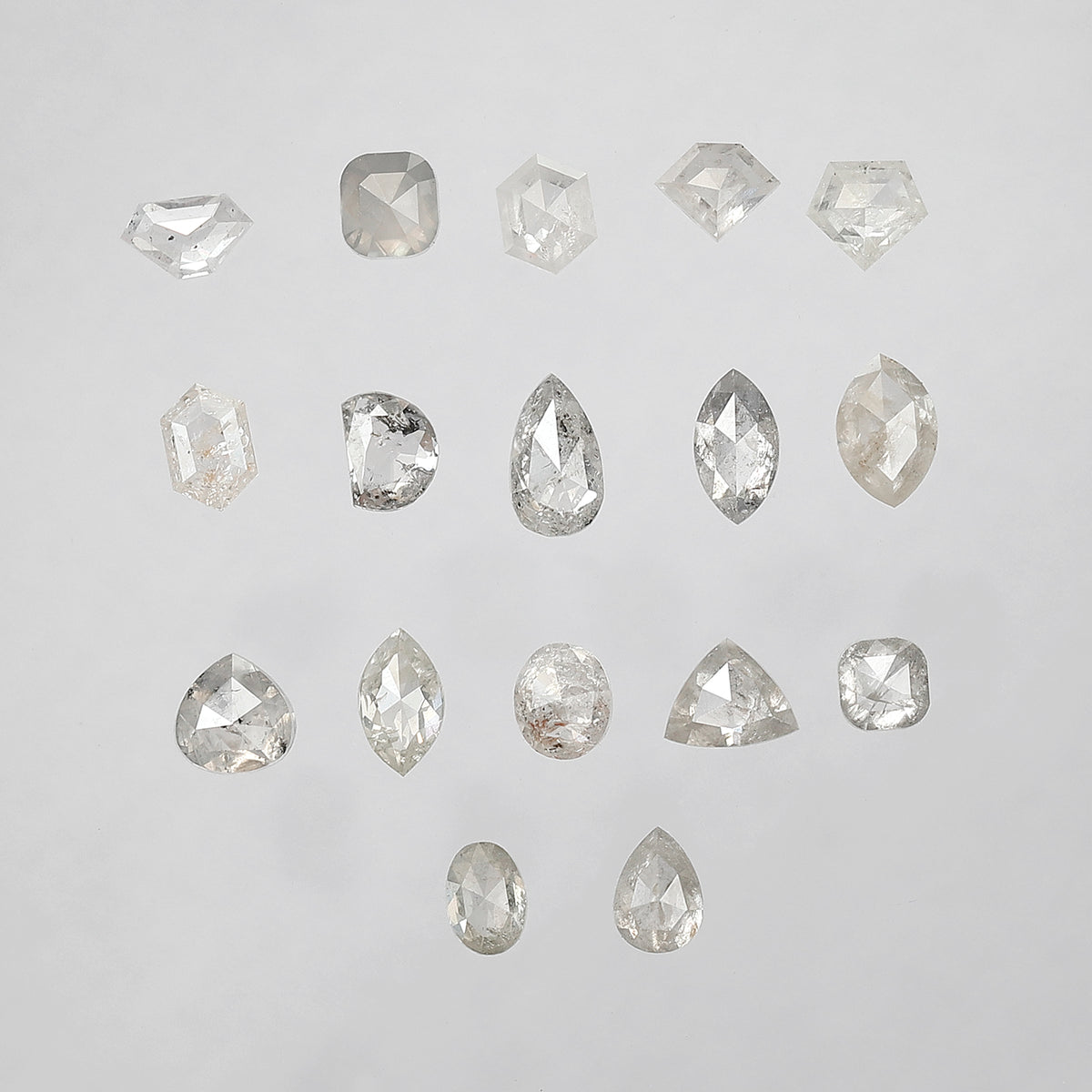 5.09 CT Mix Shape Rustic Diamond Lot – Natural Loose Misty White Diamonds 3.50 mm to 6.00 mm for Jewelry Making & Rings