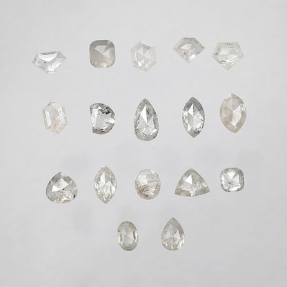 5.09 CT Mix Shape Rustic Diamond Lot – Natural Loose Misty White Diamonds 3.50 mm to 6.00 mm for Jewelry Making & Rings