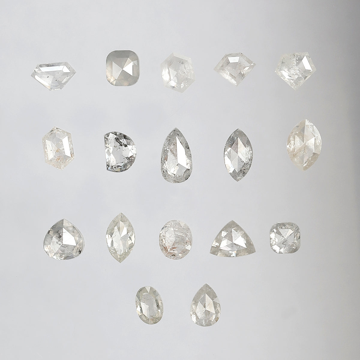 5.09 CT Mix Shape Rustic Diamond Lot – Natural Loose Misty White Diamonds 3.50 mm to 6.00 mm for Jewelry Making & Rings