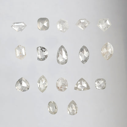 5.09 CT Mix Shape Rustic Diamond Lot – Natural Loose Misty White Diamonds 3.50 mm to 6.00 mm for Jewelry Making & Rings