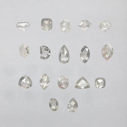 5.09 CT Mix Shape Rustic Diamond Lot – Natural Loose Misty White Diamonds 3.50 mm to 6.00 mm for Jewelry Making & Rings