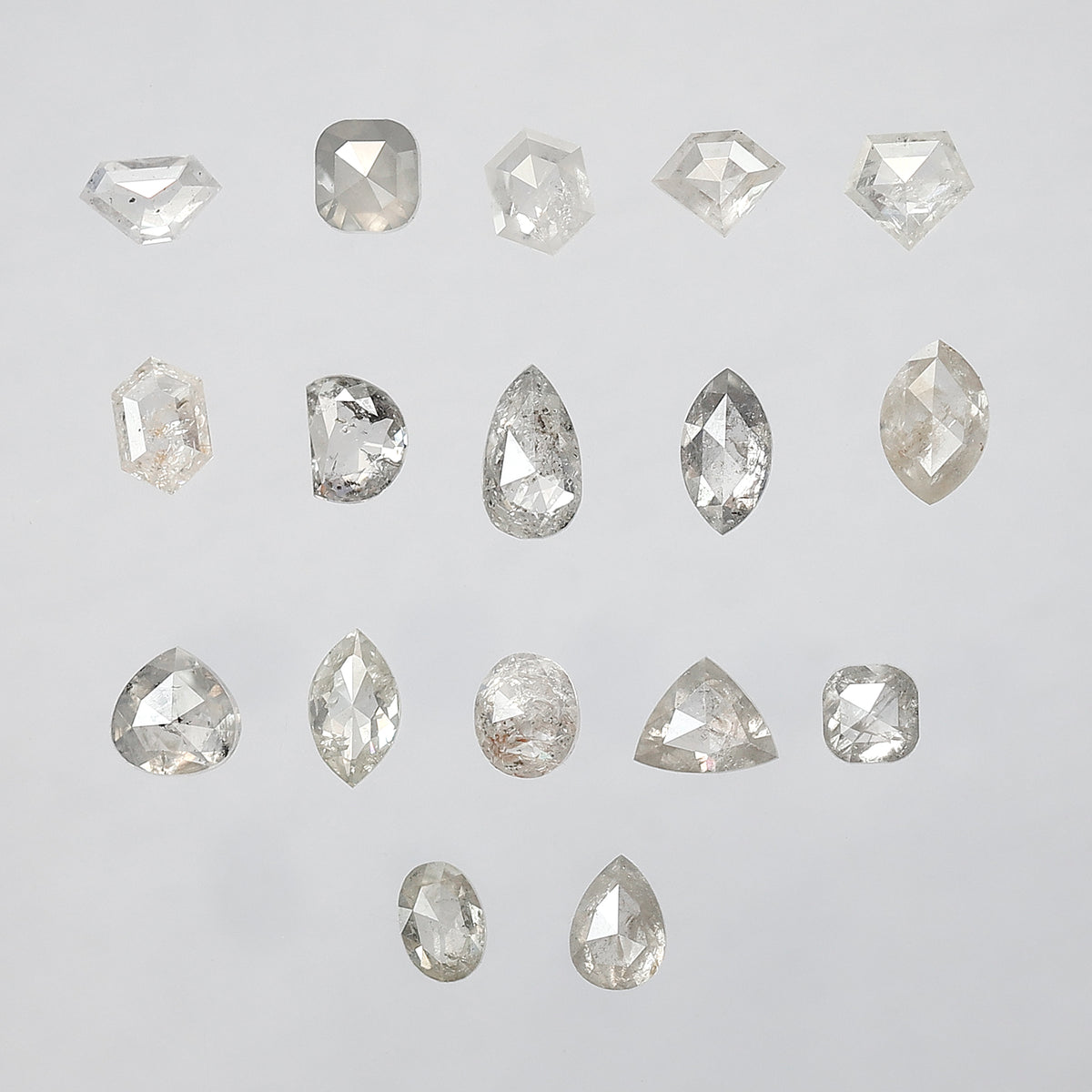 5.09 CT Mix Shape Rustic Diamond Lot – Natural Loose Misty White Diamonds 3.50 mm to 6.00 mm for Jewelry Making & Rings