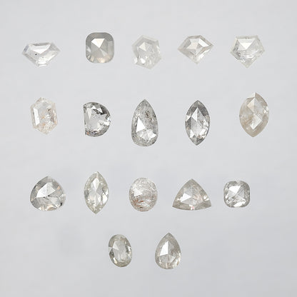 5.09 CT Mix Shape Rustic Diamond Lot – Natural Loose Misty White Diamonds 3.50 mm to 6.00 mm for Jewelry Making & Rings