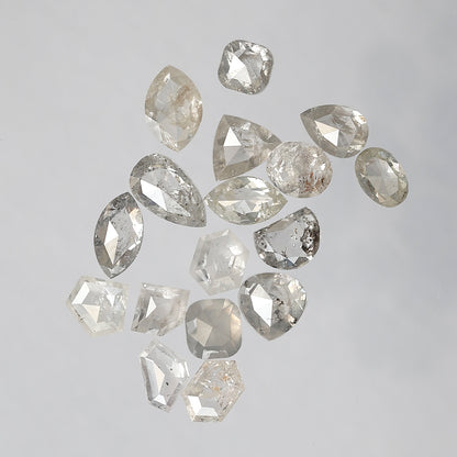 5.09 CT Mix Shape Rustic Diamond Lot – Natural Loose Misty White Diamonds 3.50 mm to 6.00 mm for Jewelry Making & Rings
