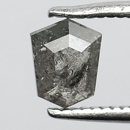 Natural Gray Black Shield Cut Diamond 0.60 CT, Salt and Pepper Loose Diamond, Ethical Earth Mined Diamond for Custom Jewelry