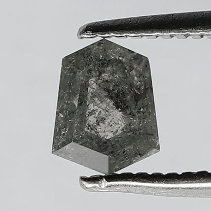 Natural Gray Black Shield Cut Diamond 0.60 CT, Salt and Pepper Loose Diamond, Ethical Earth Mined Diamond for Custom Jewelry