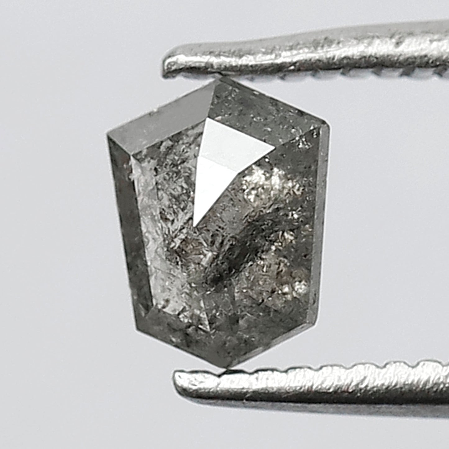 Natural Gray Black Shield Cut Diamond 0.60 CT, Salt and Pepper Loose Diamond, Ethical Earth Mined Diamond for Custom Jewelry