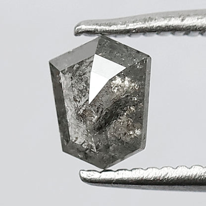 Natural Gray Black Shield Cut Diamond 0.60 CT, Salt and Pepper Loose Diamond, Ethical Earth Mined Diamond for Custom Jewelry