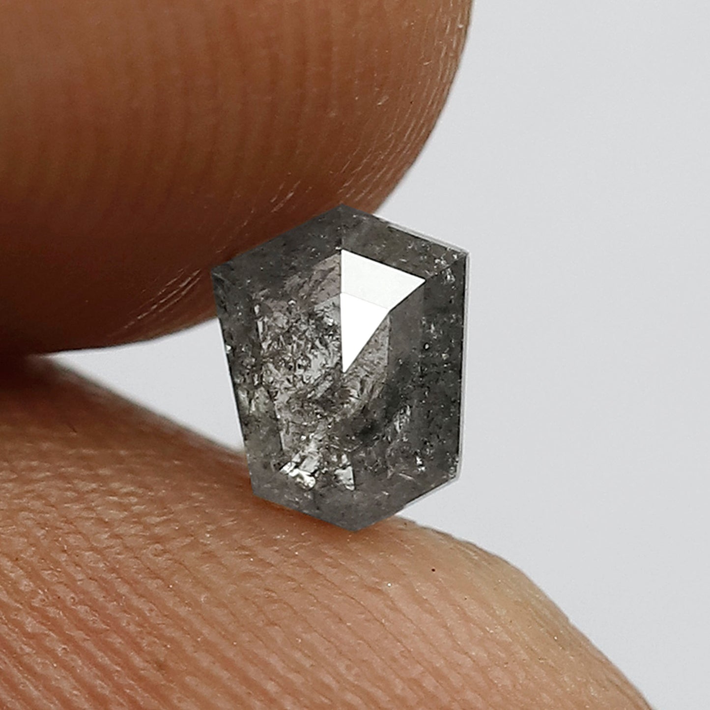 Natural Gray Black Shield Cut Diamond 0.60 CT, Salt and Pepper Loose Diamond, Ethical Earth Mined Diamond for Custom Jewelry