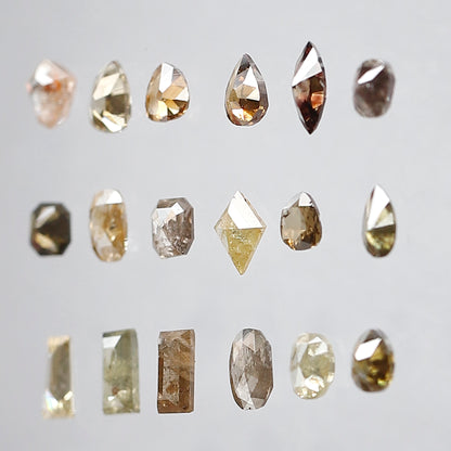 Mix Shape Fancy color Diamond Lot 3.07 CT – Natural Rustic Loose Diamonds 3.00 mm to 5.00 mm for Fine Jewelry Design