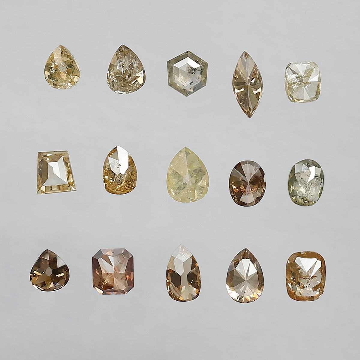 4.25 CT Fancy Color Rustic Diamond Lot – 15 Pcs Natural Earth Mined Mix Shape Loose Diamonds for Jewelry Making
